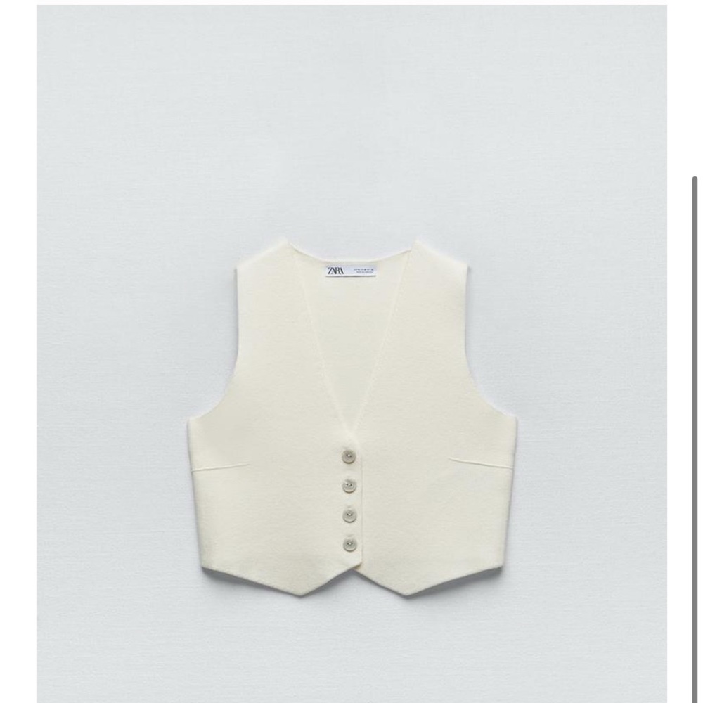 COPY - Zara Ivory Buttoned Vest Size L